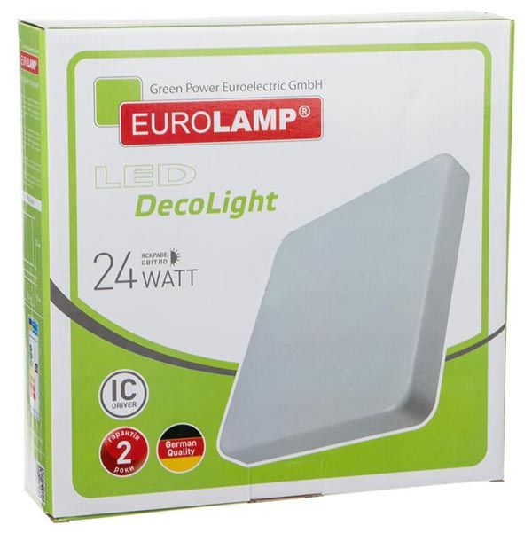 Свiтильник LED Eurolamp Downlight 24 Вт 4000K квадратний